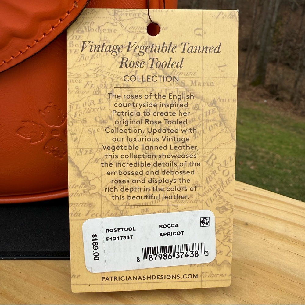 Patricia Nash NWT Orange Floral Embossed Crossbody Bag & Branded Dustbag - Picture 4 of 7